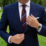 Black with Red Floral & Purple Stripes Necktie