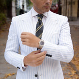 Black with Yellow Black Diagonal Stripes Necktie