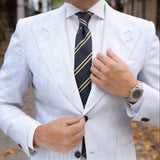 Black with Yellow Black Diagonal Stripes Necktie