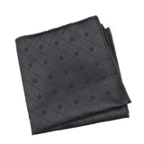 Gray Red Dotted Pocket Square
