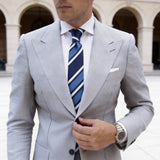 Navy Blue With Light Blue White Stripe Necktie