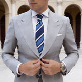 Navy Blue With Light Blue White Stripe Necktie