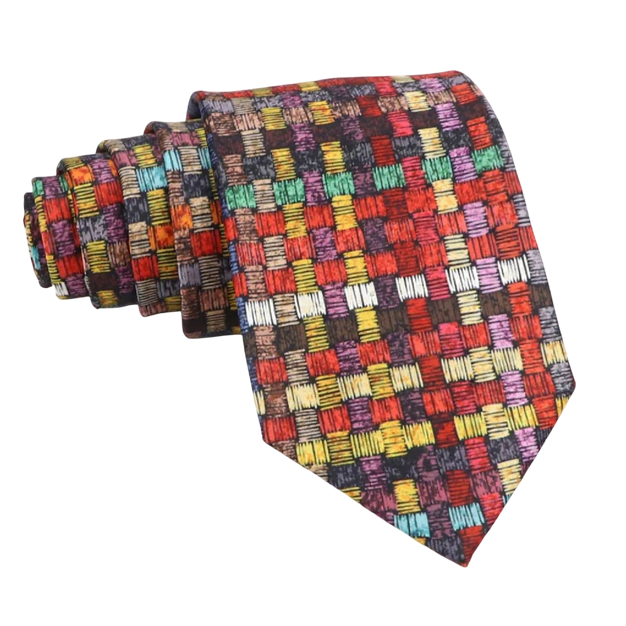 Multicolor Red Plaid Necktie
