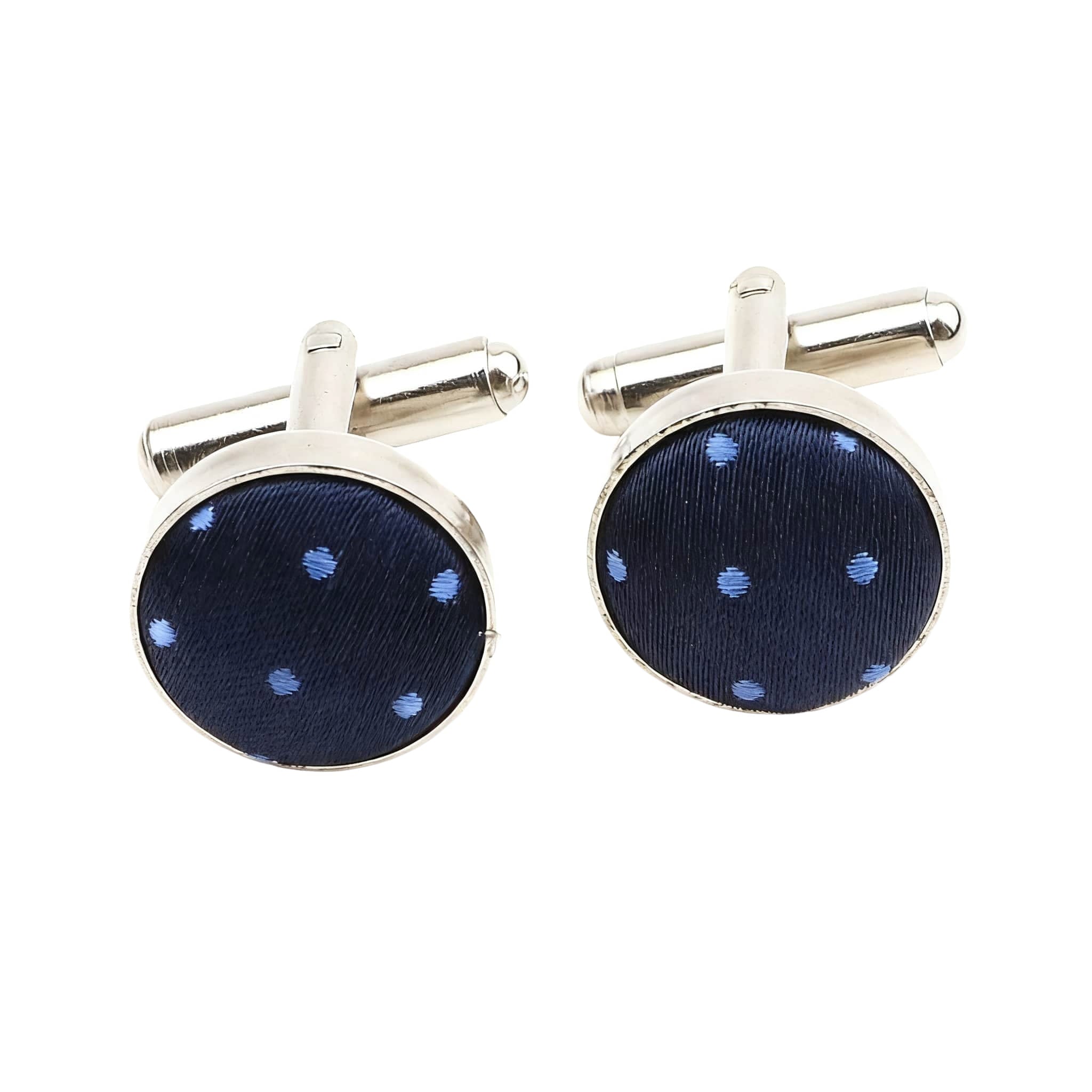Navy Blue Blue Polka Dot Cufflink