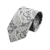 Gray White Paisley Necktie