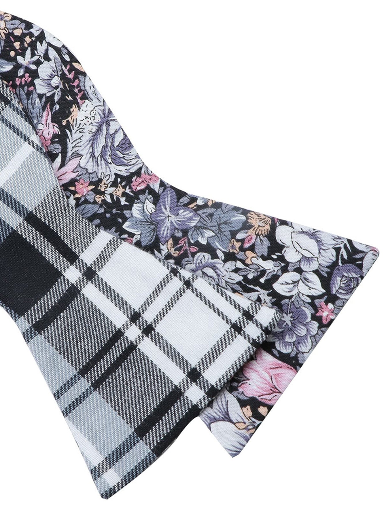 Black Base Floral Cotton Hand‑Tied Men's Bow Tie