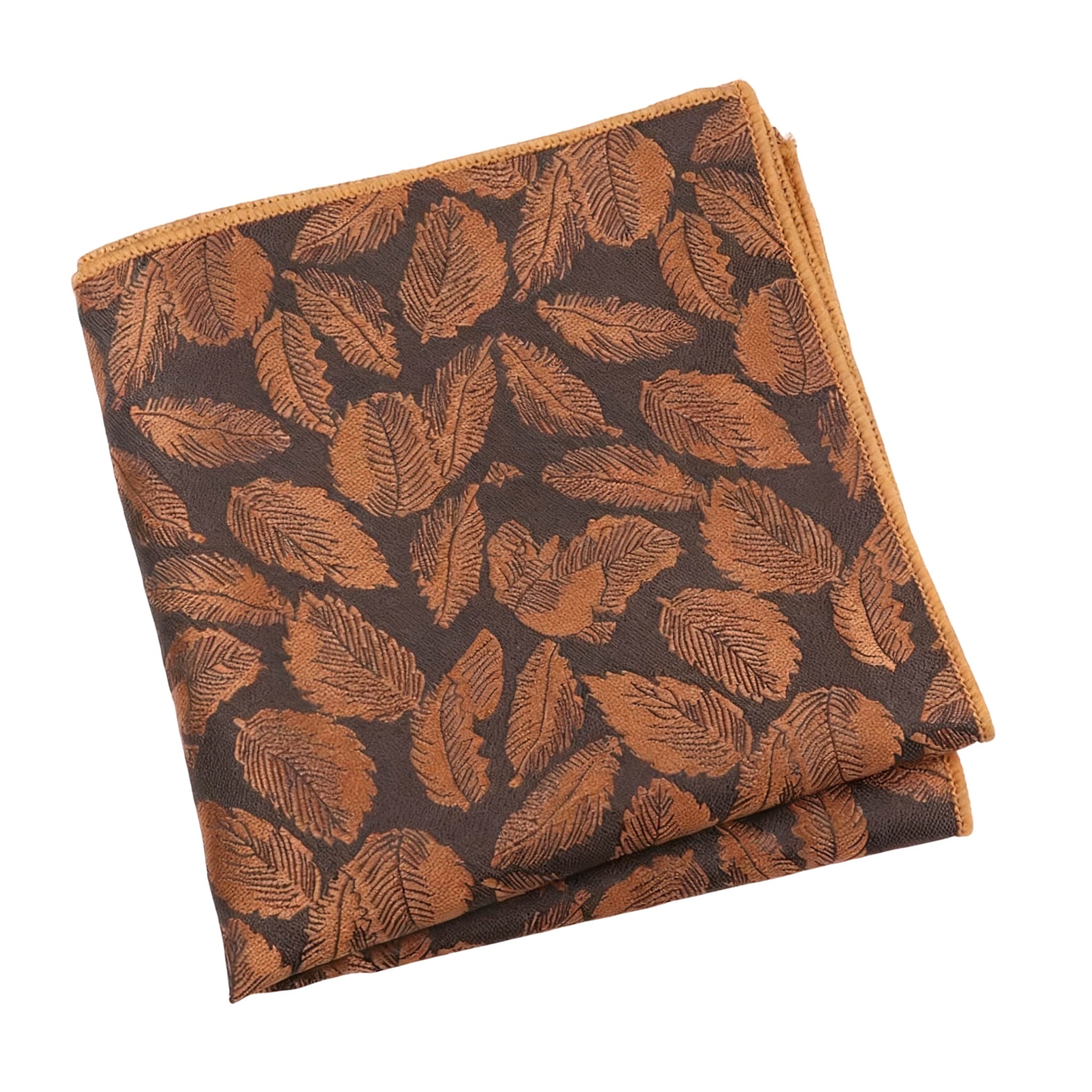 Brown Bronze Leaf Pocket Square