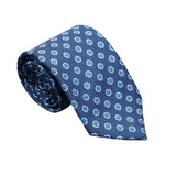 Navy Blue Light Blue Floral Necktie