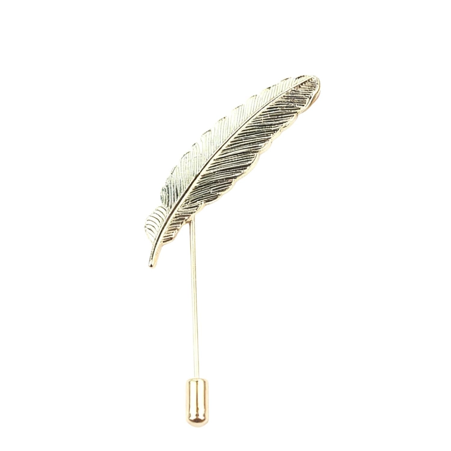 Gold Gold Feather Lapel Pin