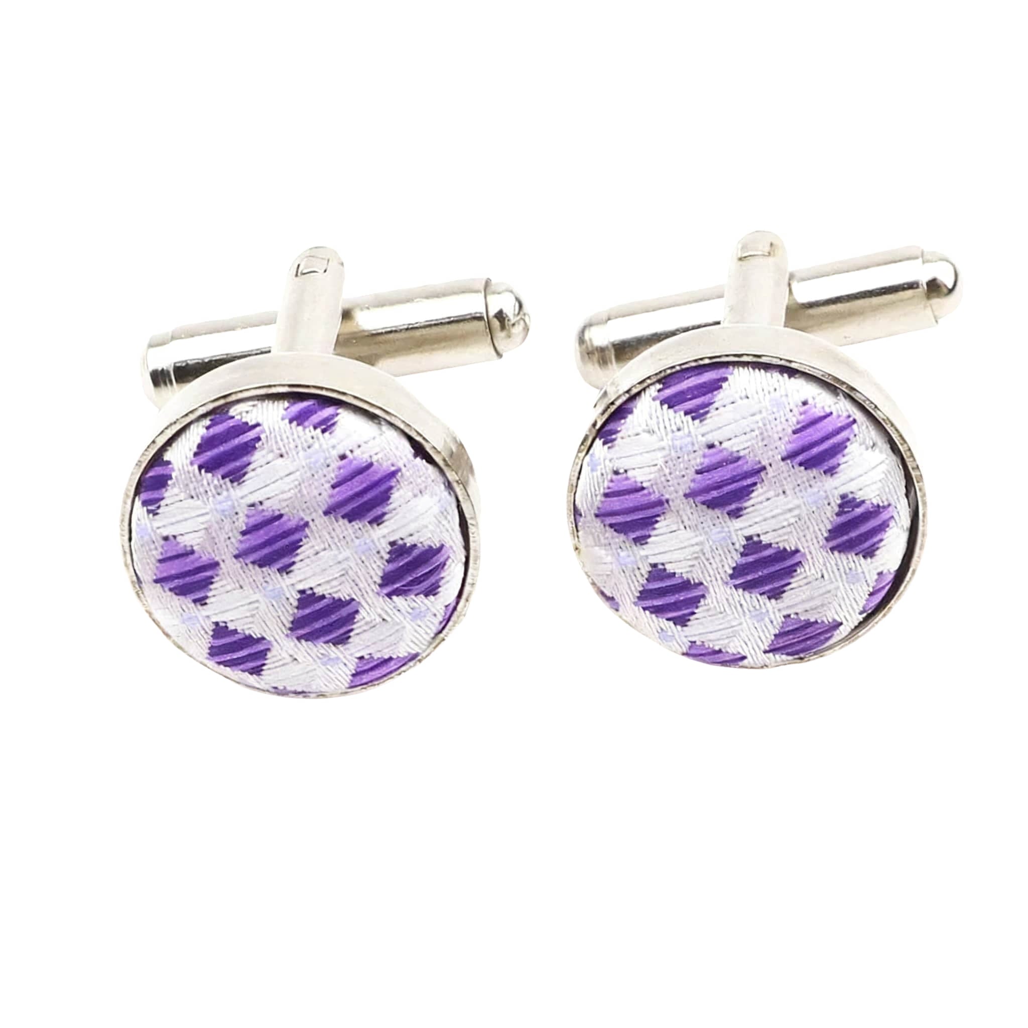 White Purple Dotted Cufflink