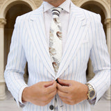 Beige With Brown Feather Necktie