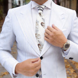 Beige With Brown Feather Necktie
