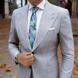 Blue With Green Leaf Necktie