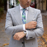 Blue With Green Leaf Necktie