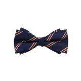 Navy Blue Red Striped Bowtie