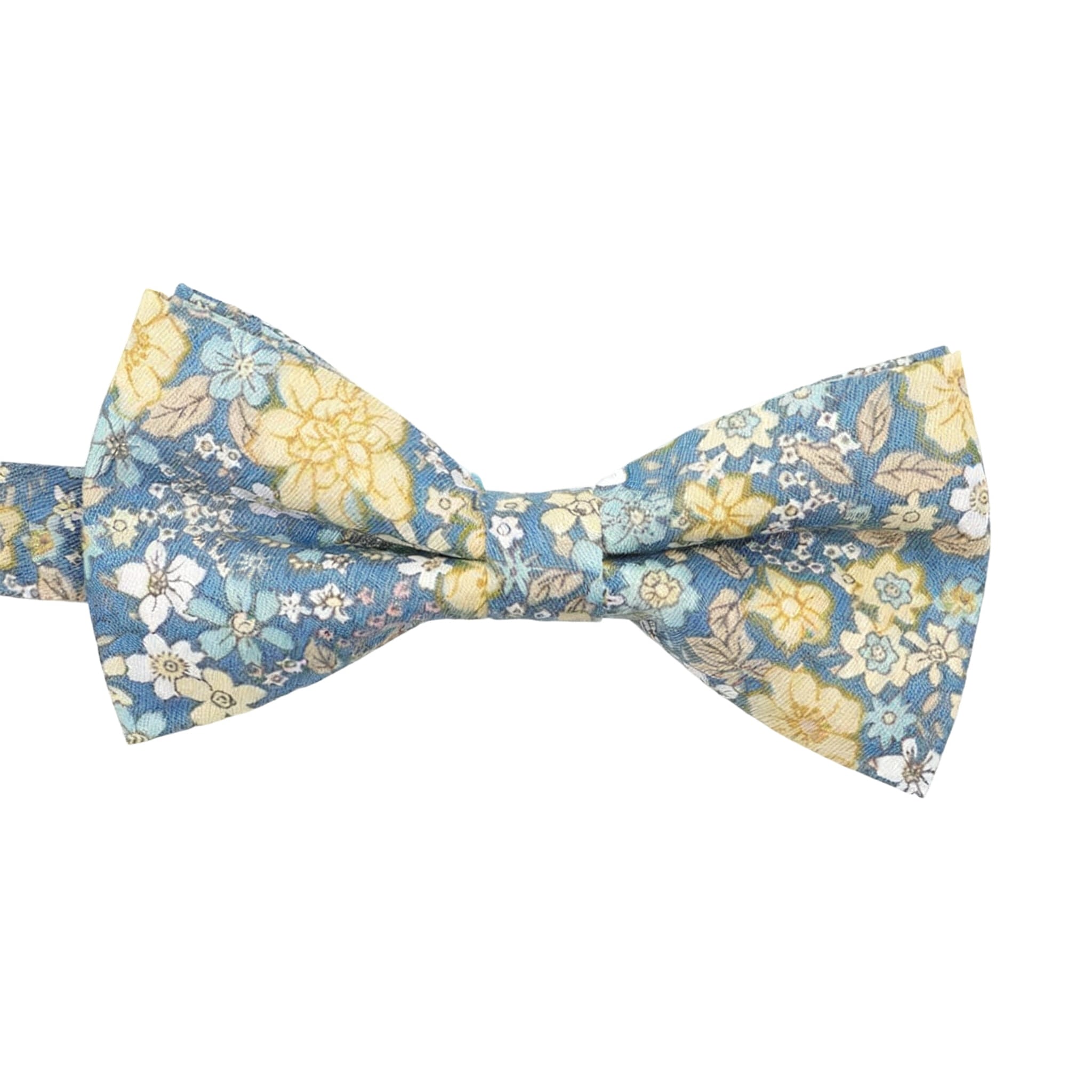 Blue Yellow Floral Bowtie