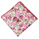Beige Pink Floral Pocket Square