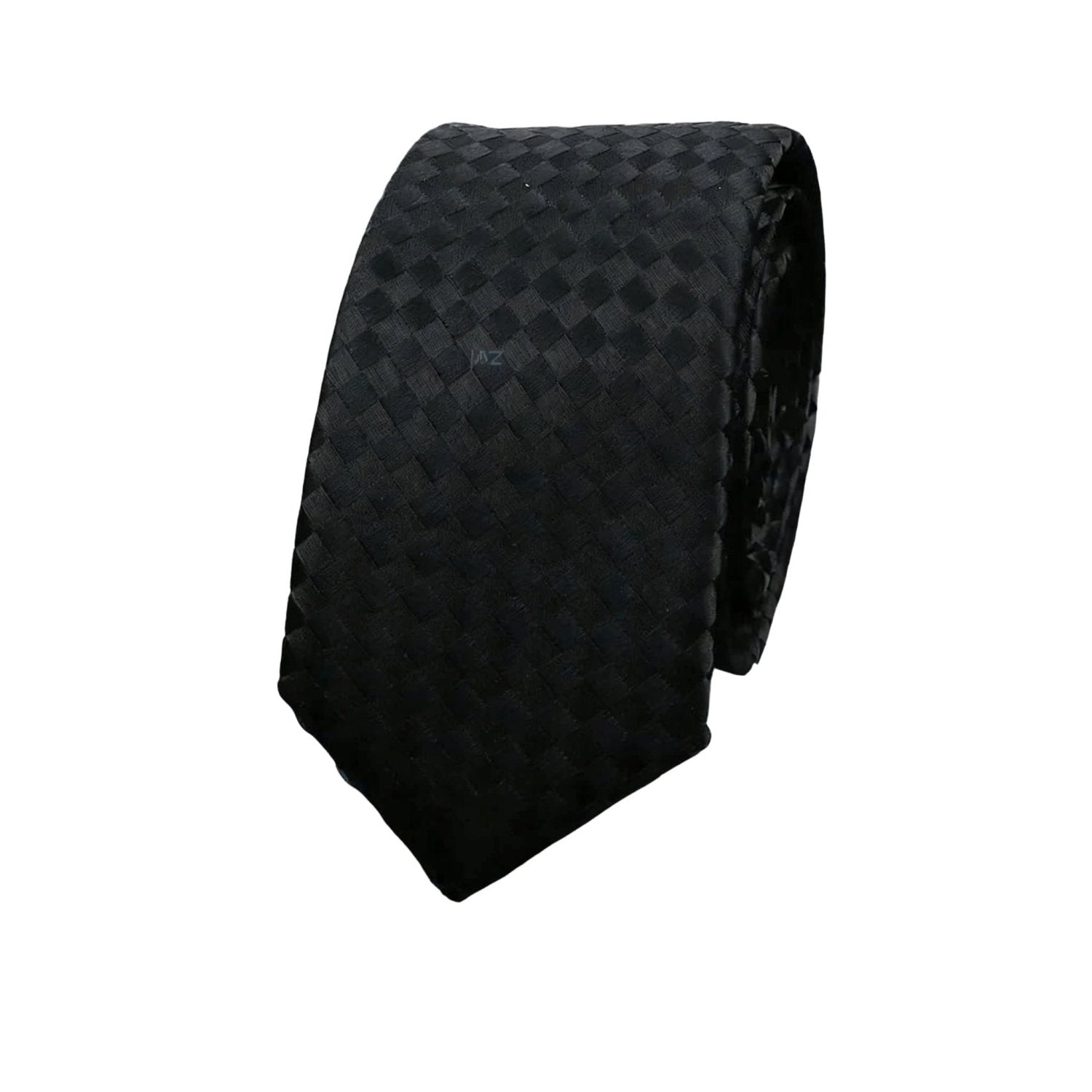 Black With Black Checkered Necktie
