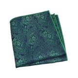 Navy Blue Brown Paisley Pocket Square