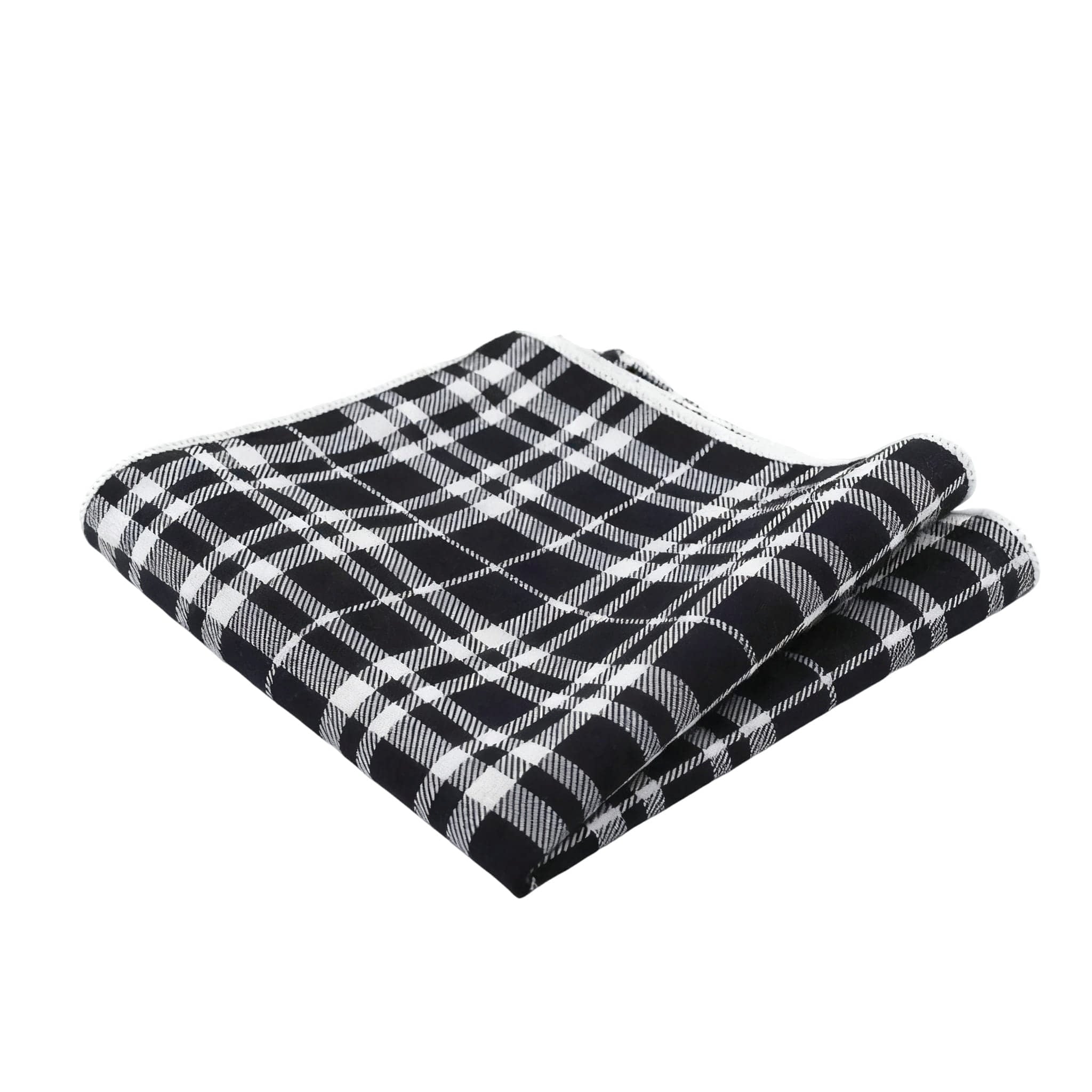 Black White Plaid Pocket Square