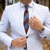 Brown With Gray Stripes Necktie