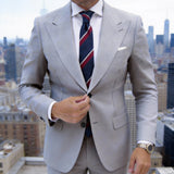 Blue With Red And White Stripe Necktie