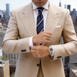 Navy With Blue Striped Geometric Necktie