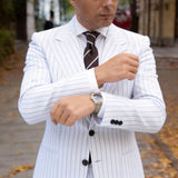 Dark Brown With Blue-White Plaid Necktie