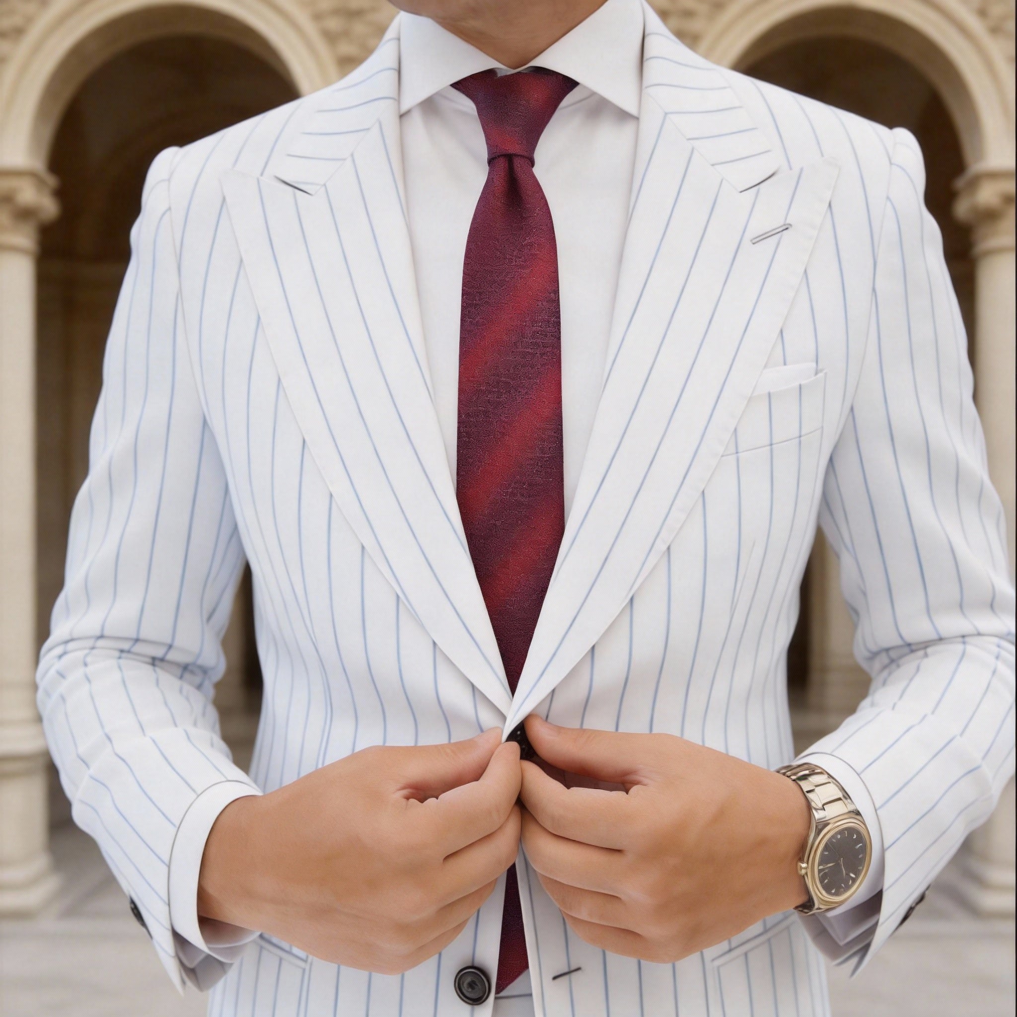 Red With Blue Checkered Necktie