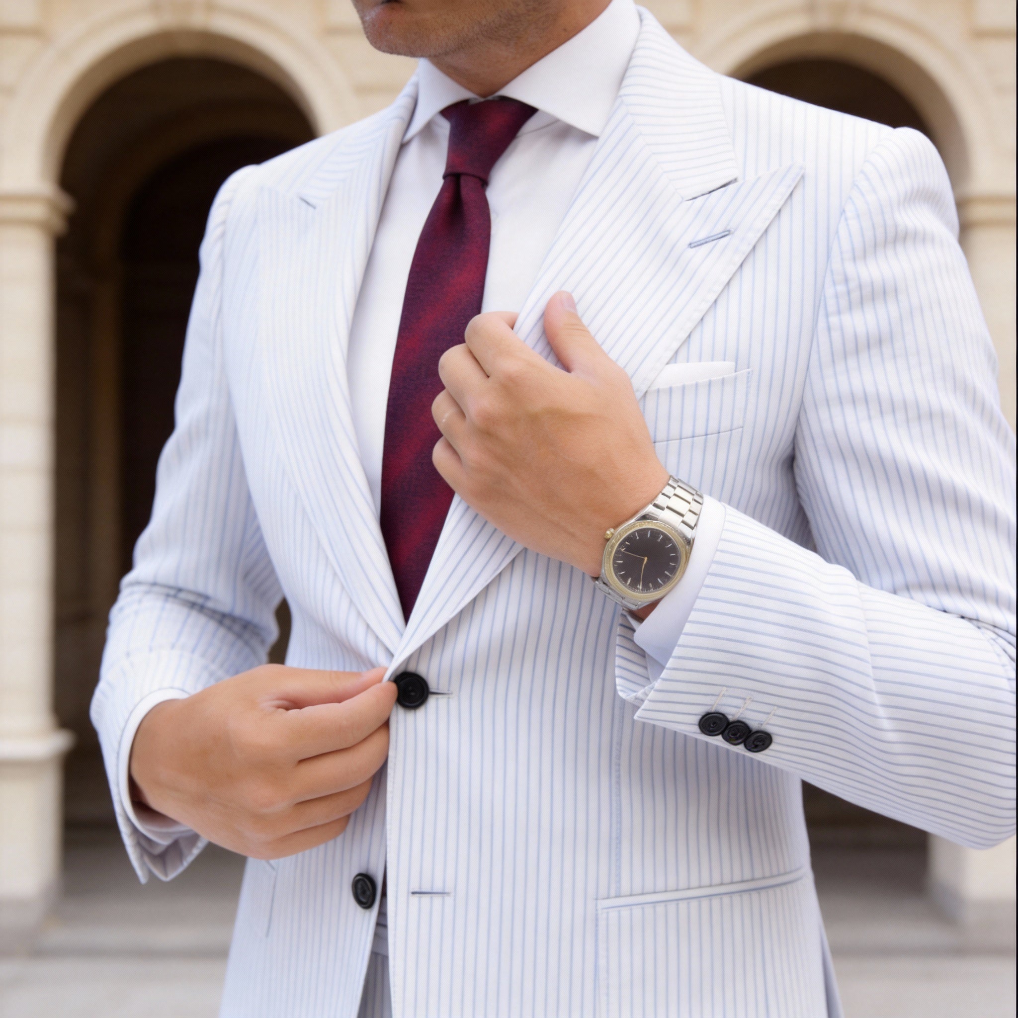 Red With Blue Checkered Necktie