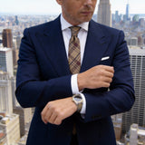 Beige With Brown Plaid Necktie