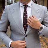 Brown With White Daisy Necktie