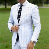 Black With White Purple Geometric Square Necktie