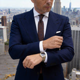 Brown With Blue Paisley Necktie