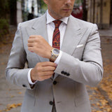 Black With Red Orange Paisley Necktie