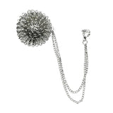 Silver Silver Floral Lapel Pin