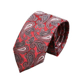 Red Silver Paisley Necktie