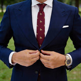 Burgundy With Gold Bee Necktie