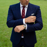 Burgundy With Gold Bee Necktie