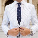 Navy Blue with Golden Bee Necktie