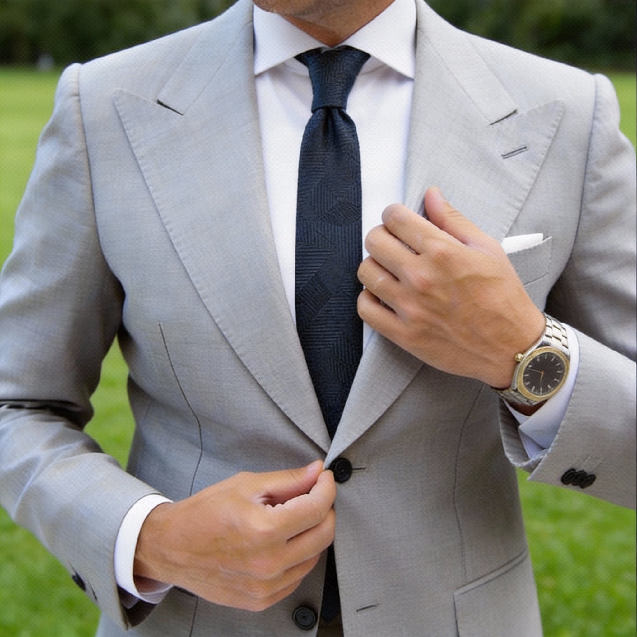 Black With Black Geometric Necktie