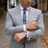 Light Blue with Dark Blue Leaf Necktie