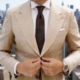 Brown With Black Abstract Leaf Necktie