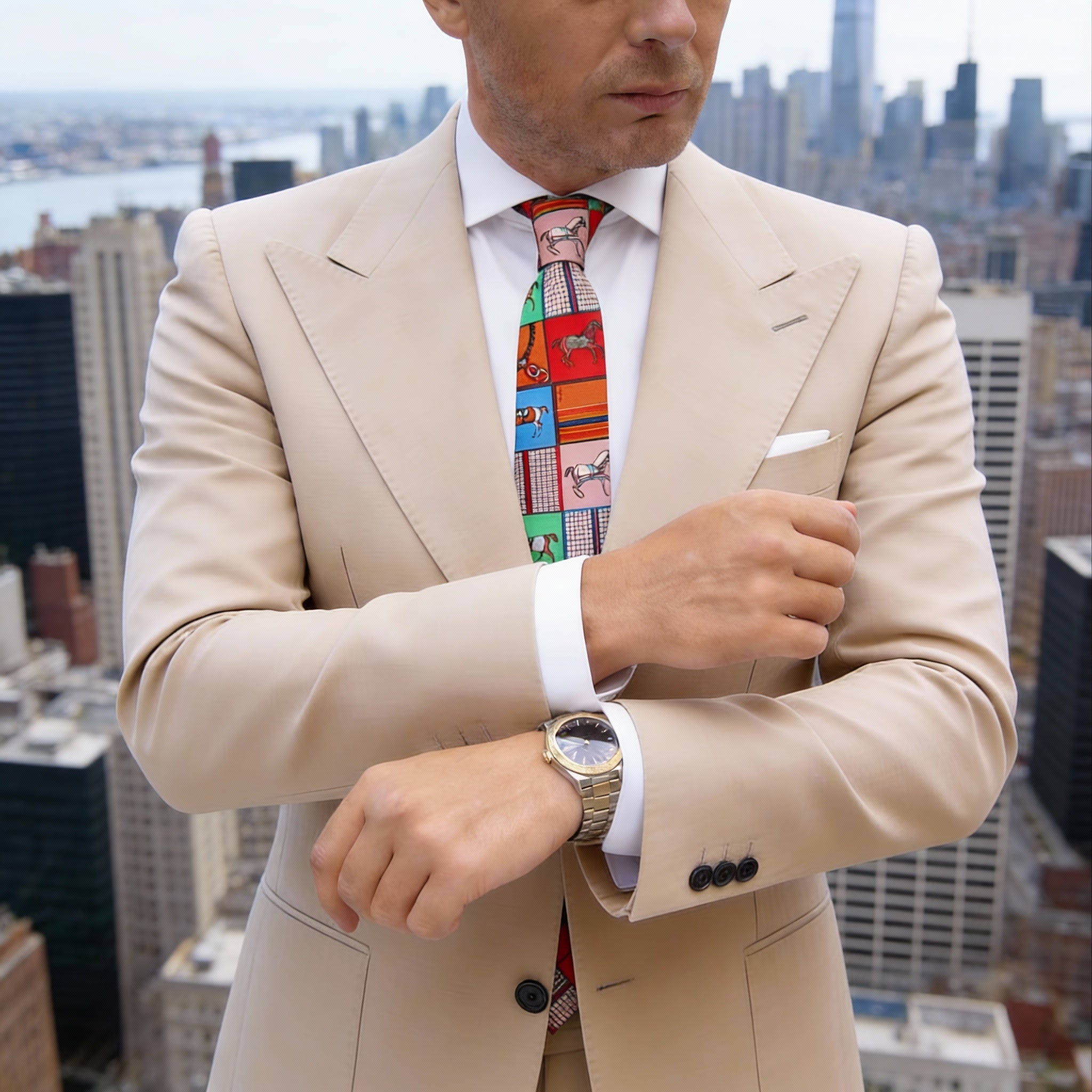 Multicolor Horse Necktie