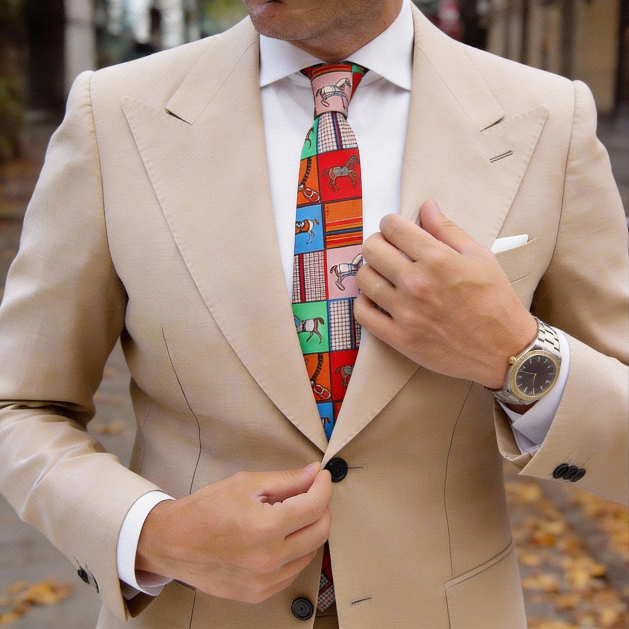 Multicolor Horse Necktie