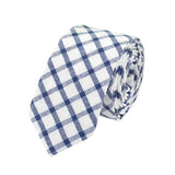 White Blue Plaid Necktie