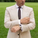 Dark Blue With Orange Pipe Necktie