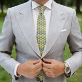Yellow With Blue Car Necktie