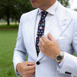 Navy Blue With Colorful Cartoon Cars Necktie