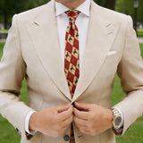 Brown With Black Horse Checkerboard Necktie